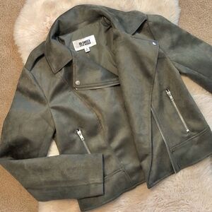 Steve Madden BB Dakota Olive Suede Moto Jacket - Women